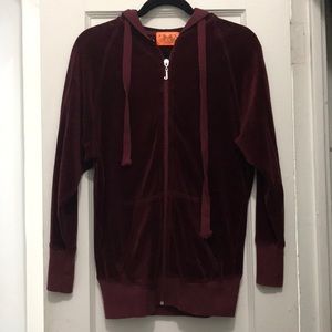 Vintage Juicy Couture Bordeaux Velour Hoodie, Sz S